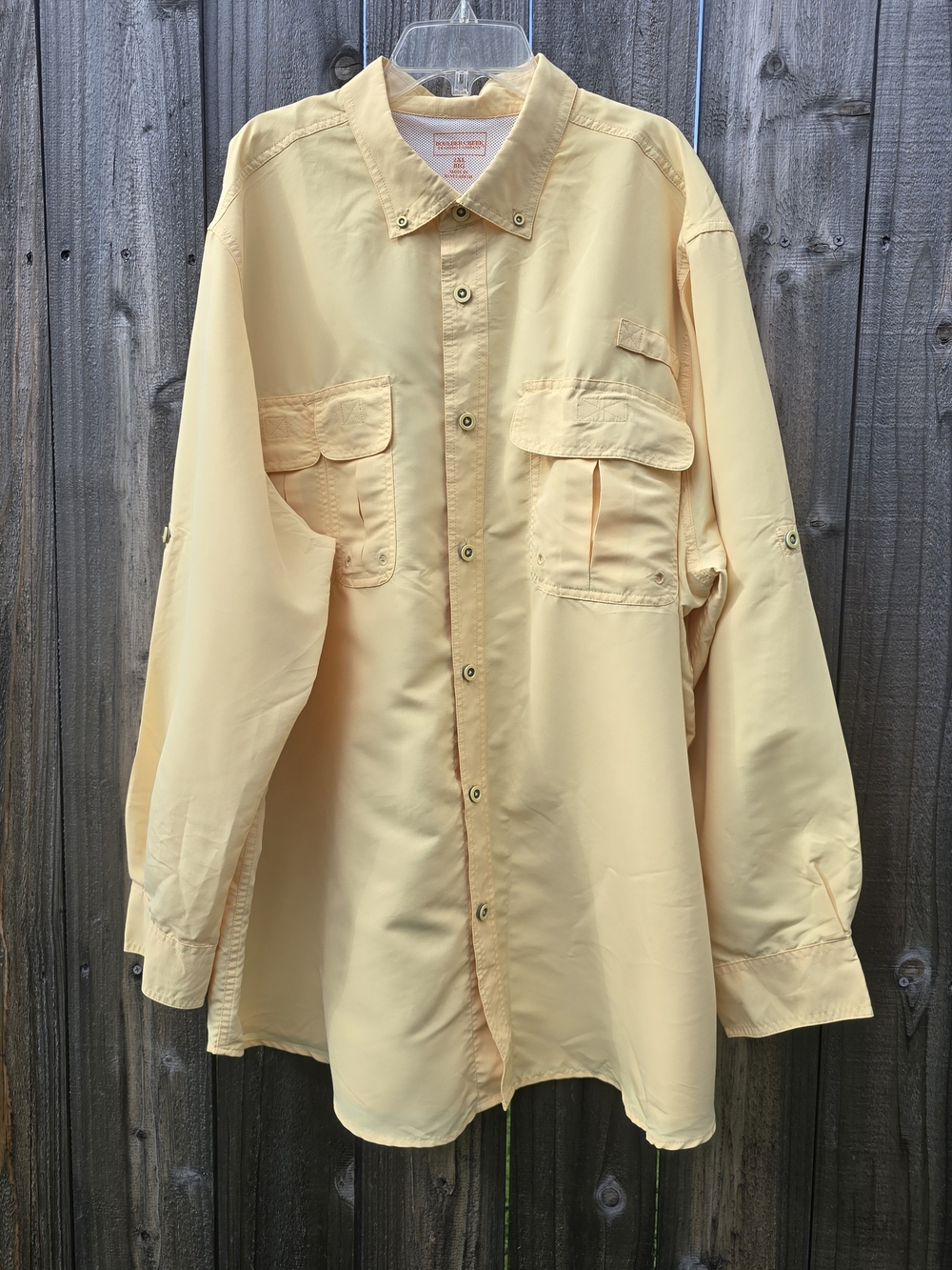 Boulder Creek Shirt Mens 2XL Big Yellow Fishing Vented Long Sleeve Mesh Lined
